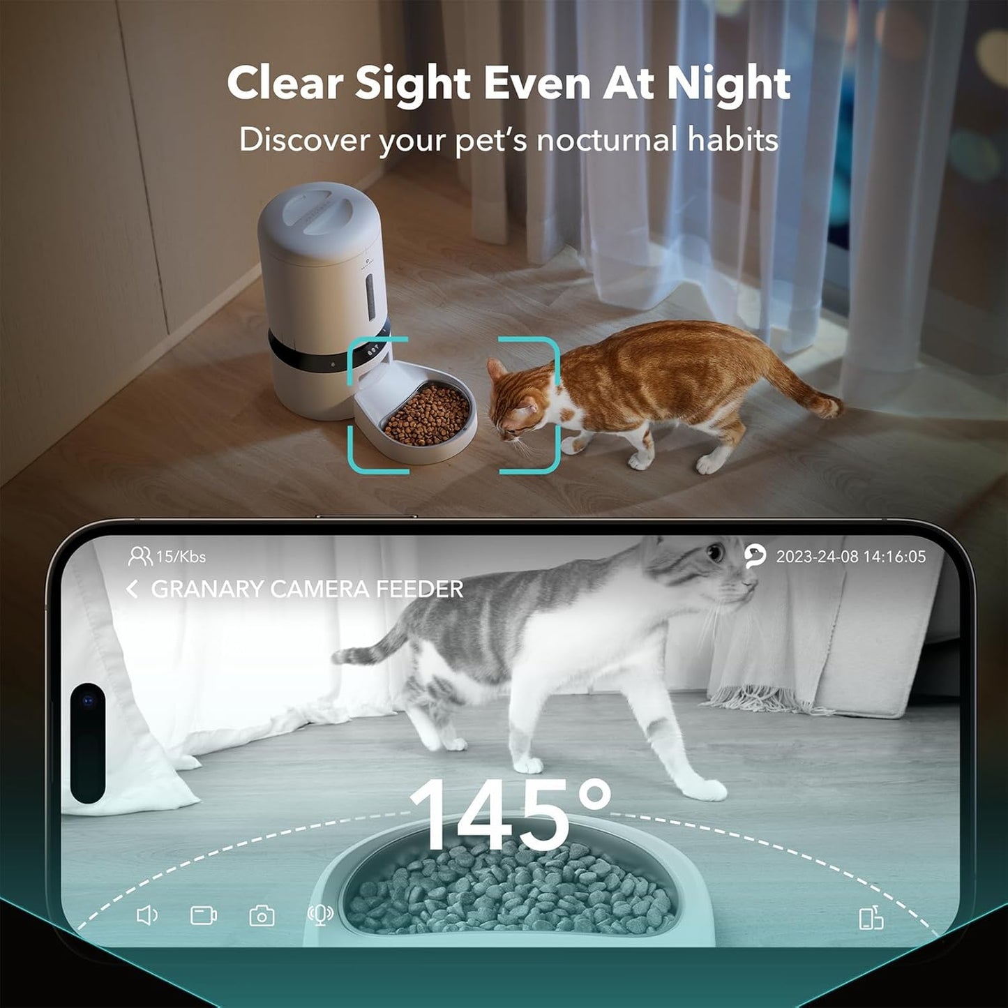 PETLIBRO Automatic Cat Feeder with Camera, 1080P HD Video with Night Vision, 5G WiFi Pet Feeder with 2-Way Audio