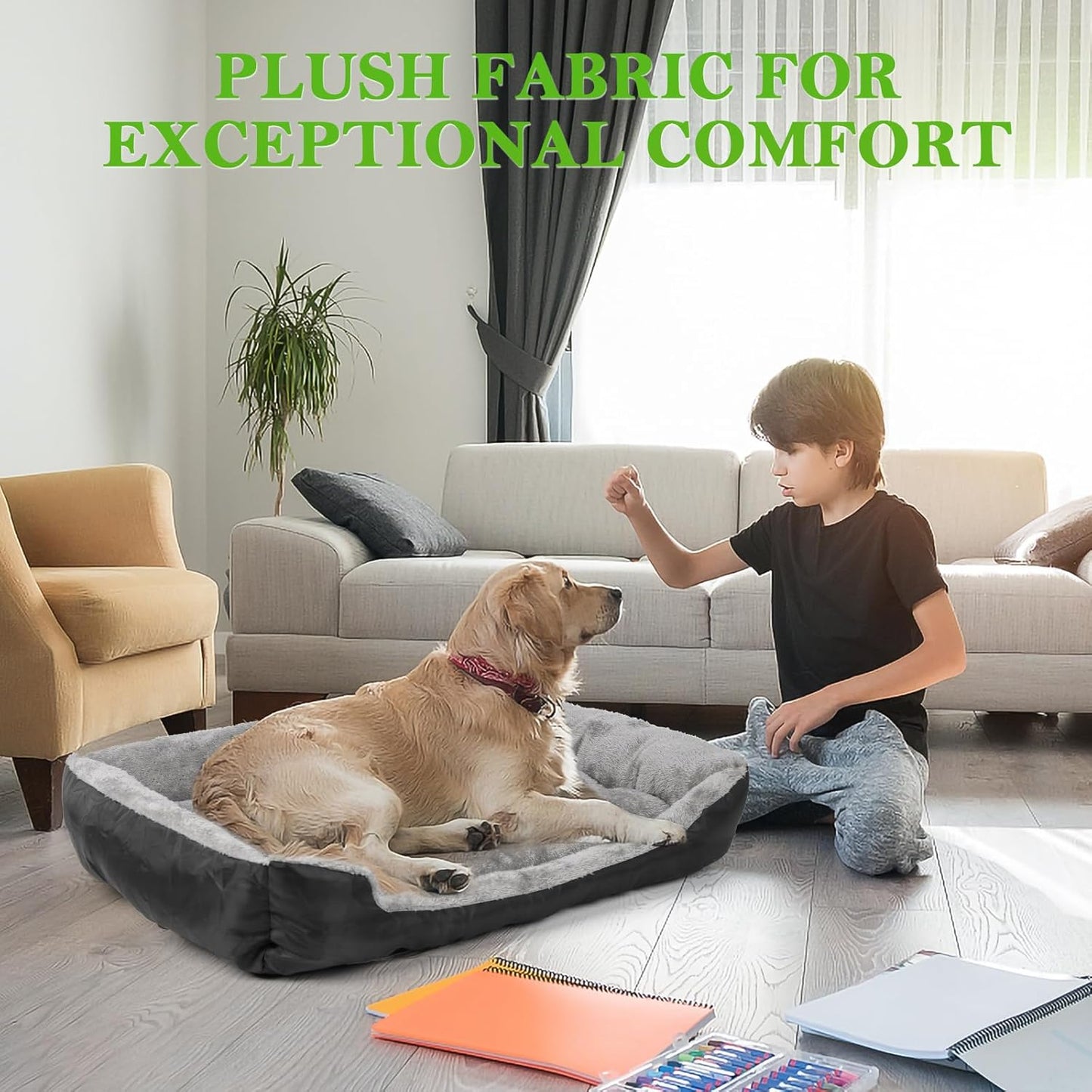 Bnonya Dog Bed, Orthopedic Small Dog Bed with Sides