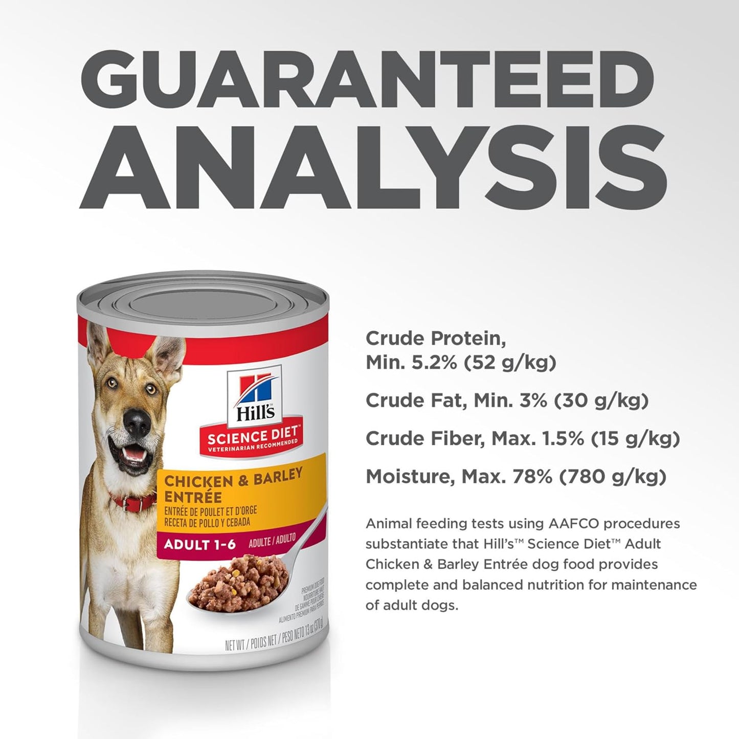 Hill's Science Diet Adult Chicken & Barley Entrée Canned Dog Food 370g x 12