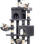 Heybly Cat Tree with Large Platform, Multi-Level Cat Tower with 2 Caves