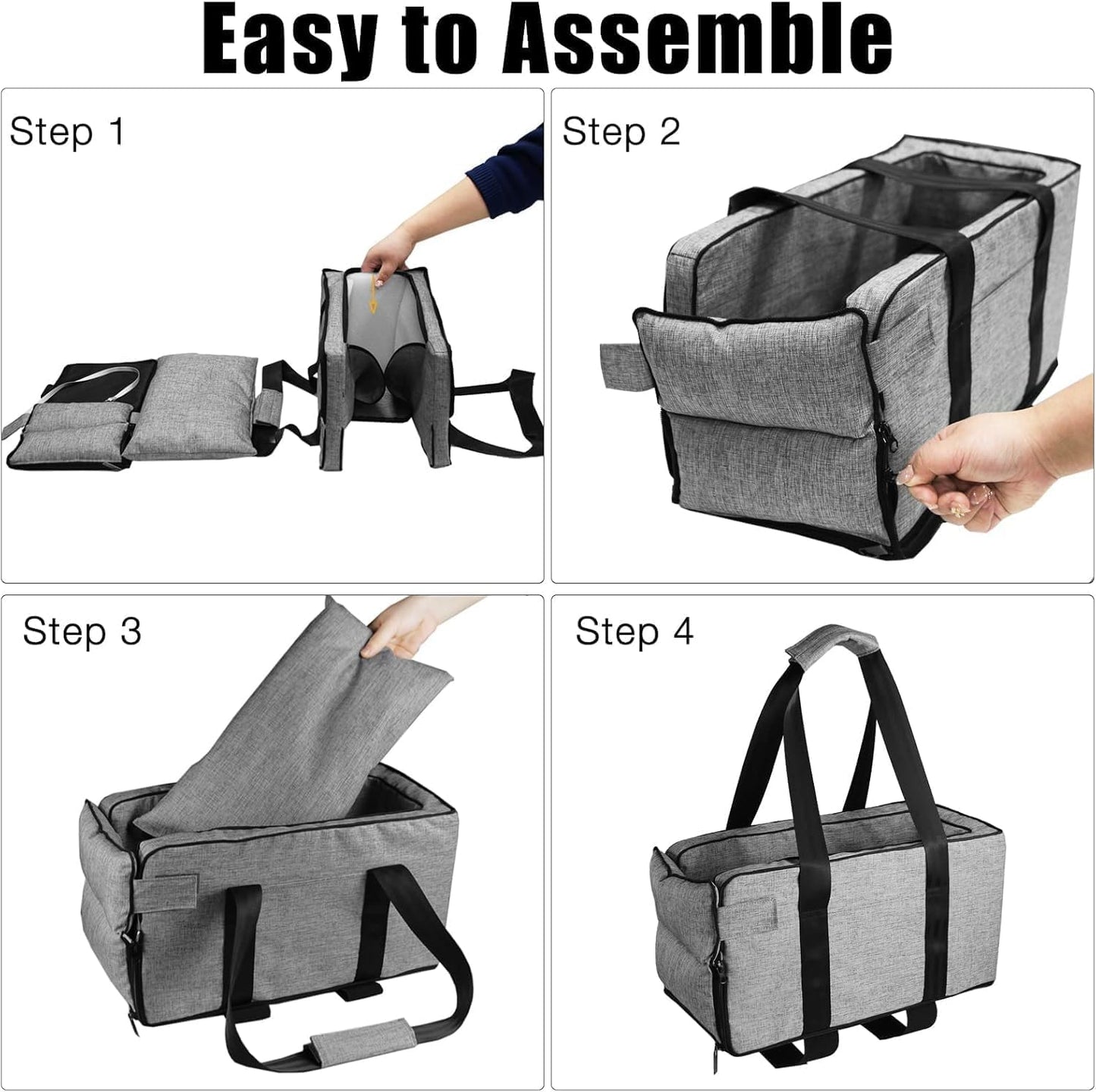Anfower Center Console Dog Car Seat, Dog Car Seats for Small Dogs 0-15lbs