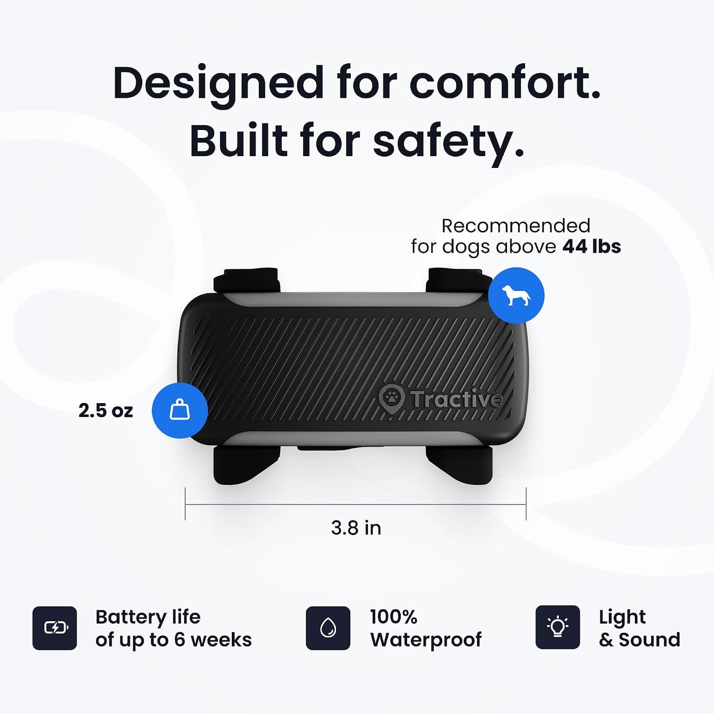 Tractive XL Smart Dog Tracker | 2026 Edition | Real-Time GPS Tracking | Escape & Health Alerts | Vitals Monitoring | Long Battery Life (Black)