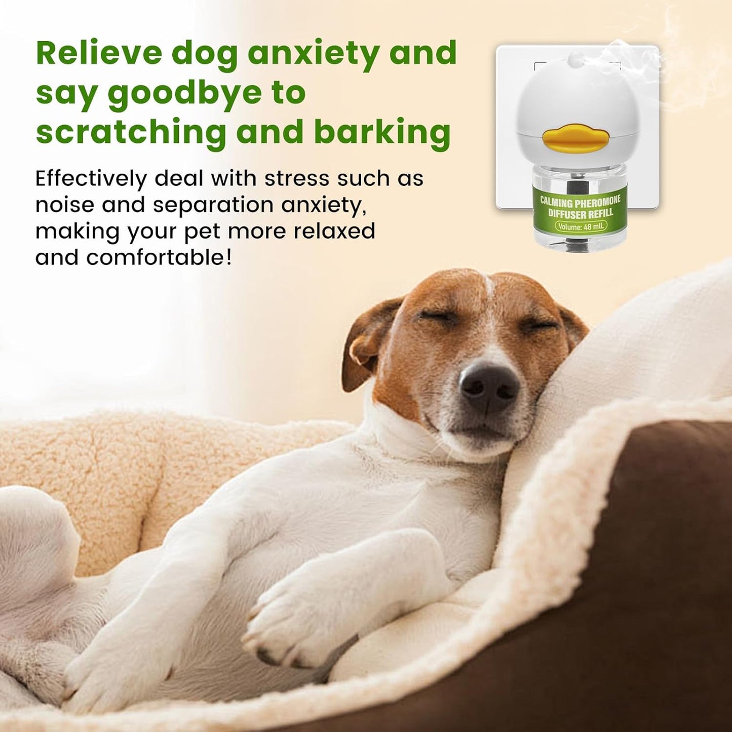 6 Pack Dog Calming Pheromones Diffuser Kit (2 Plug in+6 Pack 48ml Refill)