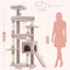 Heybly 64.2" Heavy-Duty Cat Tree for Large Cats with Wide Base HCT027MU | Rosy Brown