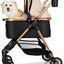 3-in-1 Pet Stroller for Small Dogs & Cats up to 33lbs, One-Touch Fold 4-Wheel Cart with Removable Carrier, Rear Brake & Storage Basket
