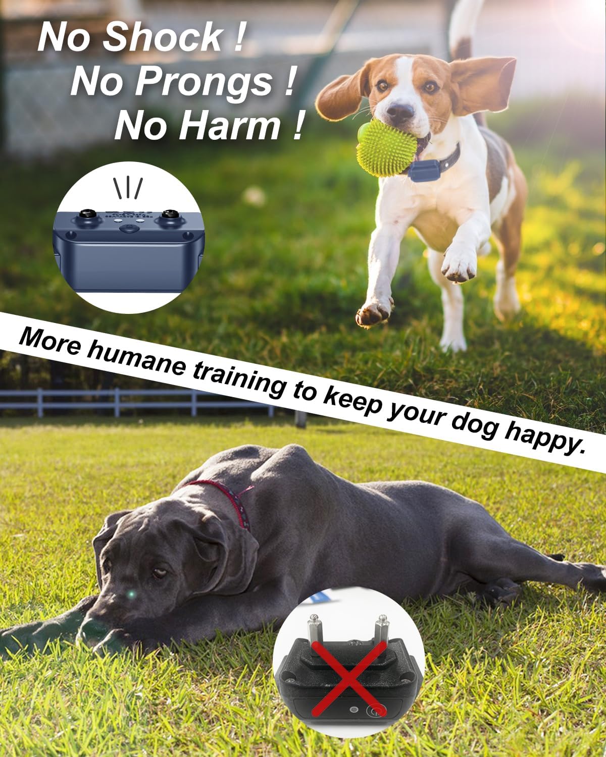 Anti Bark Collar with Remote 1600Ft Dog Training Collar, Vibrating Collar for Small Medium Large Dogs with Vibration & Sound