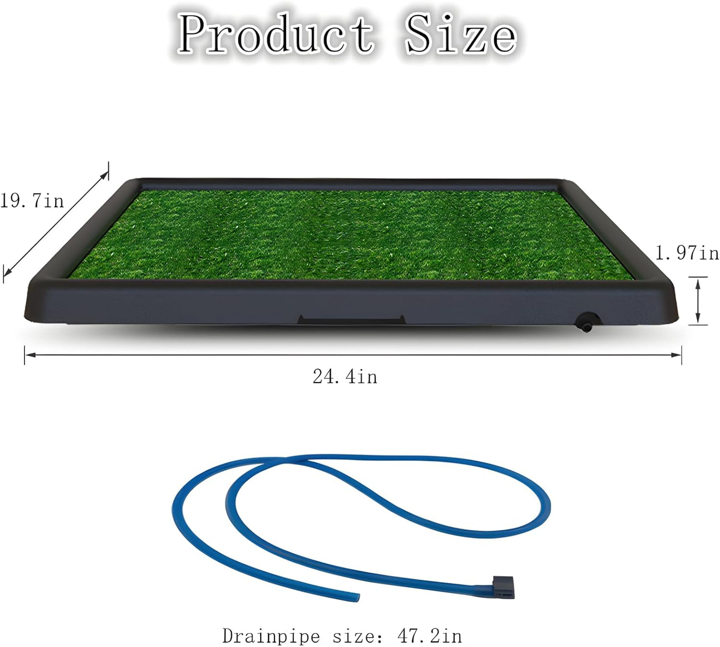 Portable Drainage Pet Urinal,Toilet,Grass Mat.,Potty Grass, Urinal Containing. 25 * 20 * 2 Inches.