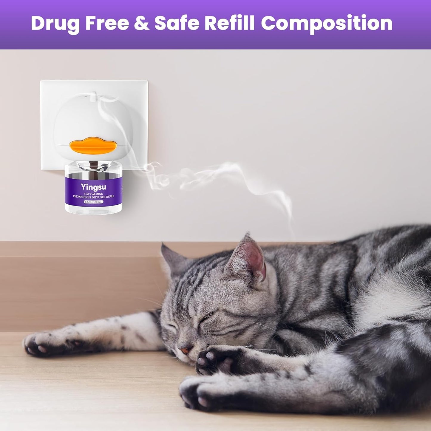 Cat Calming Diffuser, Effective Therapet MD Cat Diffuser, Relaxing Cat Calming, 2 Diffusers 2 Refills