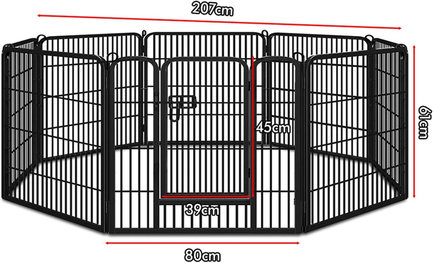Beastie Foldable Pet Dog Metal Playpen 24", 8 Panels Folding