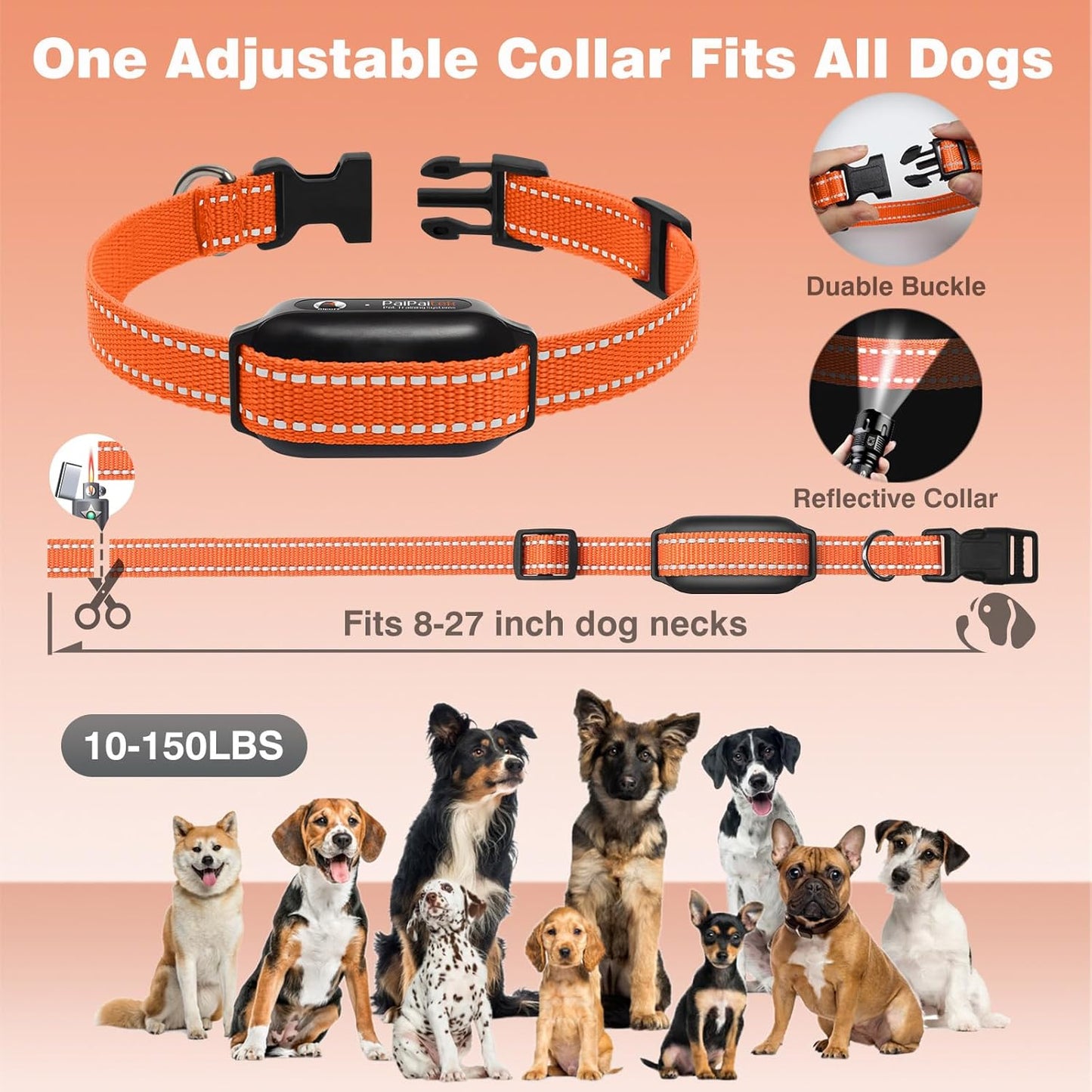 PaiPaitek Vibrating Dog Collar No Shock - 3300ft Dog Training Collar with Remote for 10-120lbs Small Medium Large