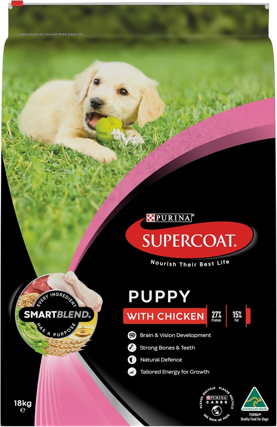 Purina Supercoat Puppy Chicken Dry Dog Food 18 Kg