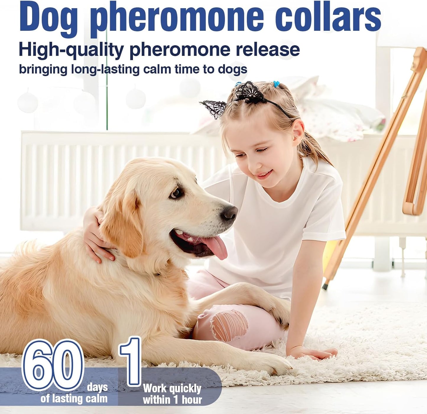 Calming Collar for Dogs 4 Packs Dog Calming Pheromone Pheromones Collars Calm Lasts 60 Days Anxiety Relief Stress,all sizes
