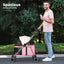 PaWz 4 Wheels Foldable Pet Stroller Dog Cat Travel Carrier Large Pink
