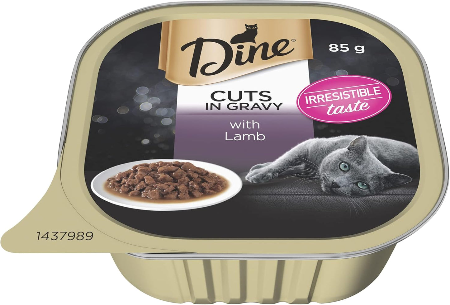 DINE Classic Collection Adult Wet Cat Food Cuts in Gravy With Lamb 85g Tray, 14 Pack