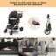 Dog stroller with 4 Wheels, Folding Cat Stroller for Small/Medium/Large dogs & cats to 60 lbs, pet stroller with removable carrier, Storage Basket,Cup Holder,3 in1 Multifunctiona Detachable