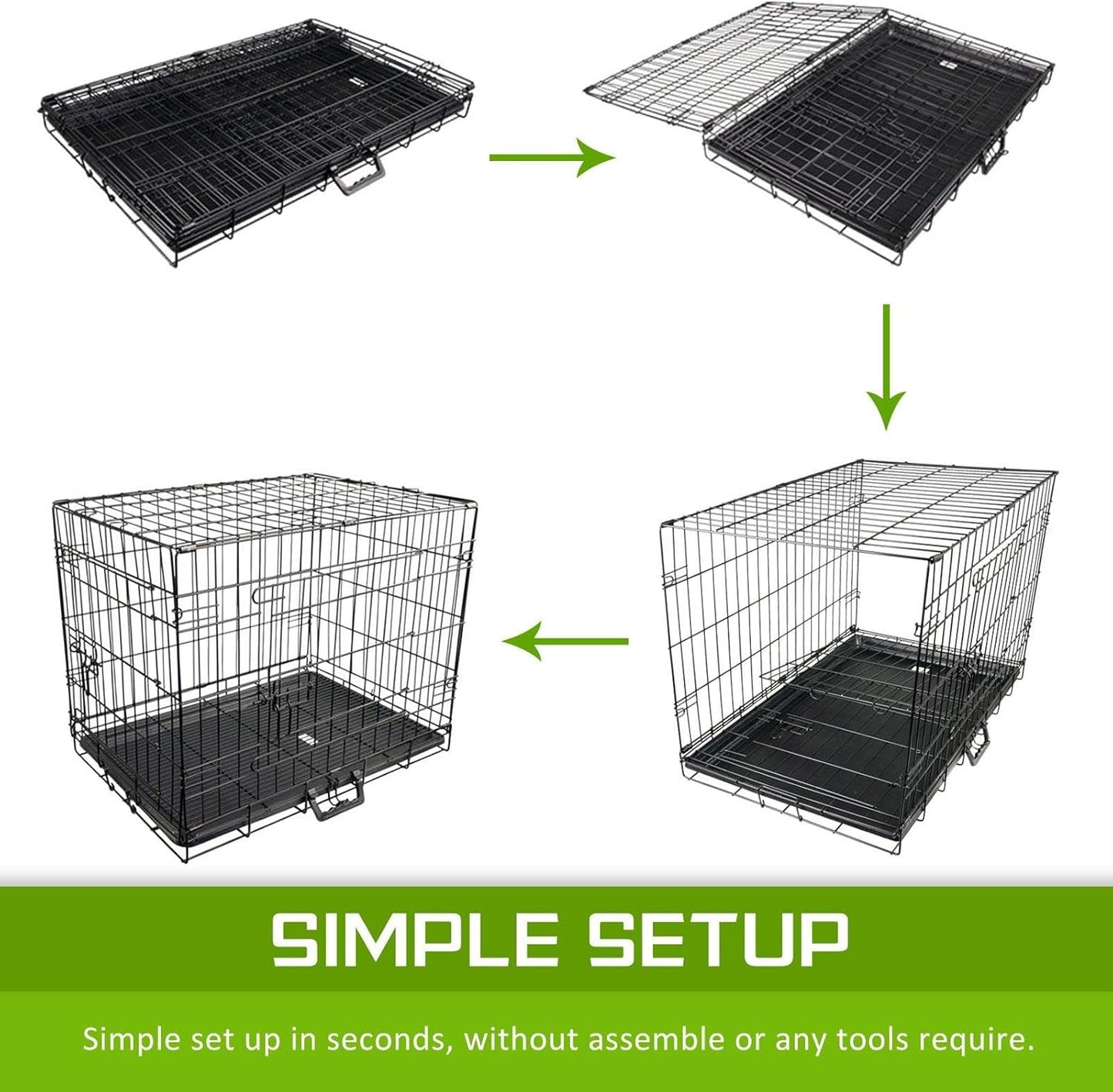 Dog Cage with Removable Tray