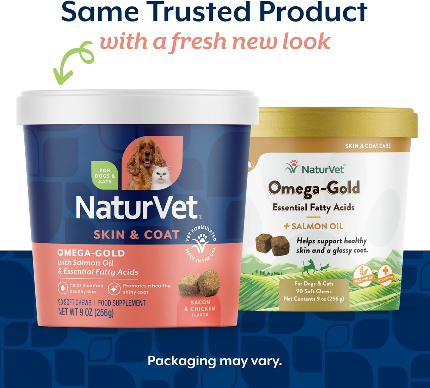 NaturVet Omega-Gold Plus Salmon Oil for Dogs, 90 ct Soft Chews, Made in USA