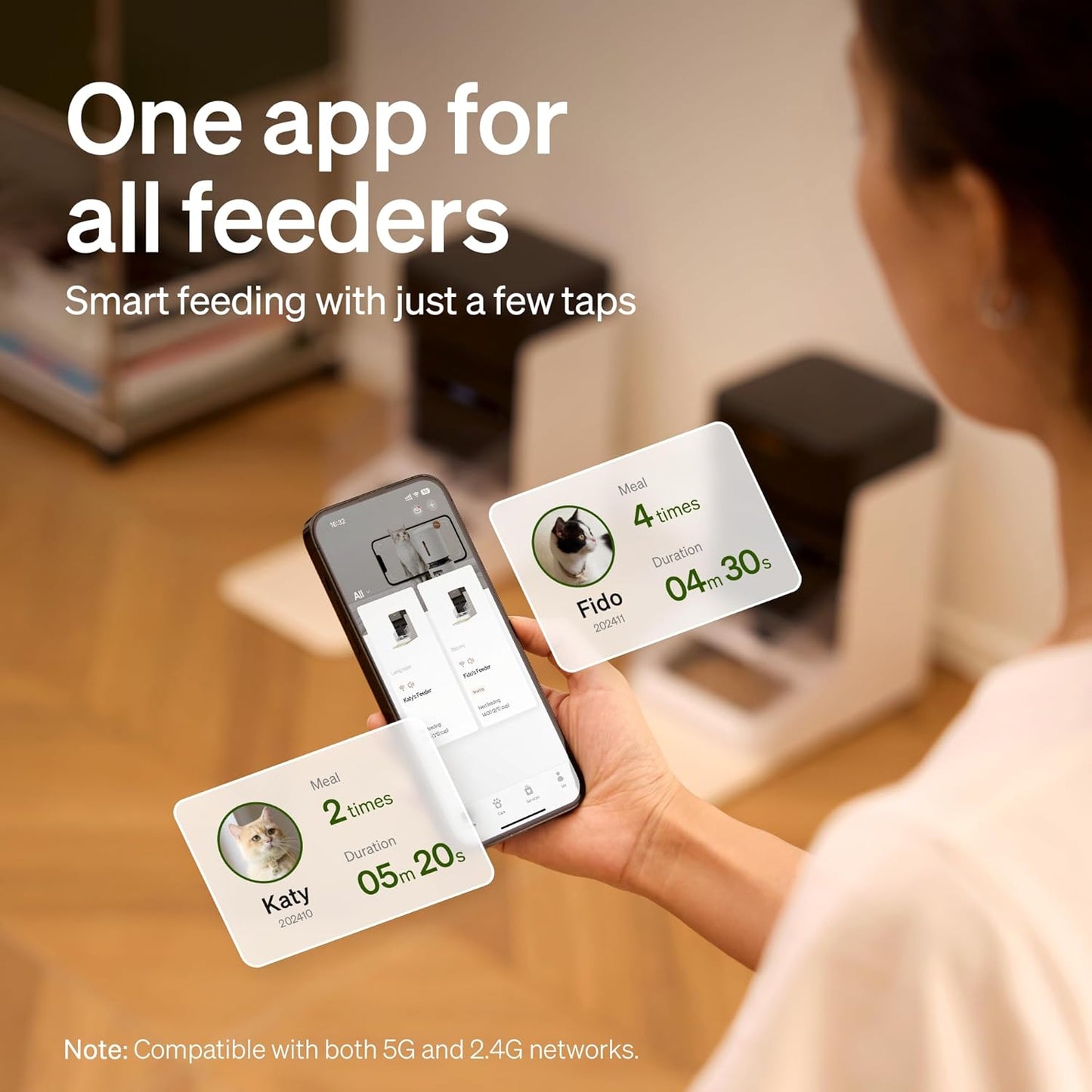 PETLIBRO RFID Automatic Cat Feeders for 2 Cats, 5G Wi-Fi 2 Cat Feeder Automatic, 3L Auto Cat Feeders with Light Collar Tag, Tag Activated 2 Automatic Cat Food Dispensers with Bowl Lid 1-10 Meals