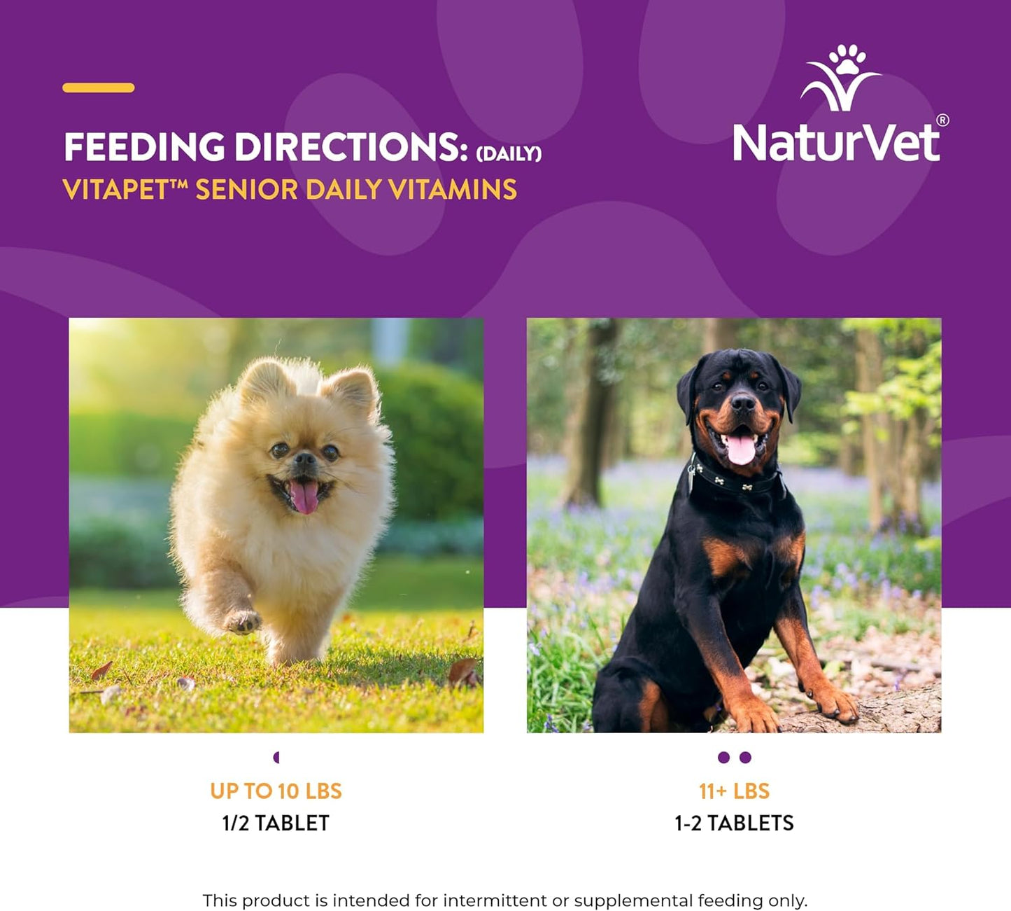 NaturVet Vita Time Release Pet Senior with Gluc Tablets, 60 Pills