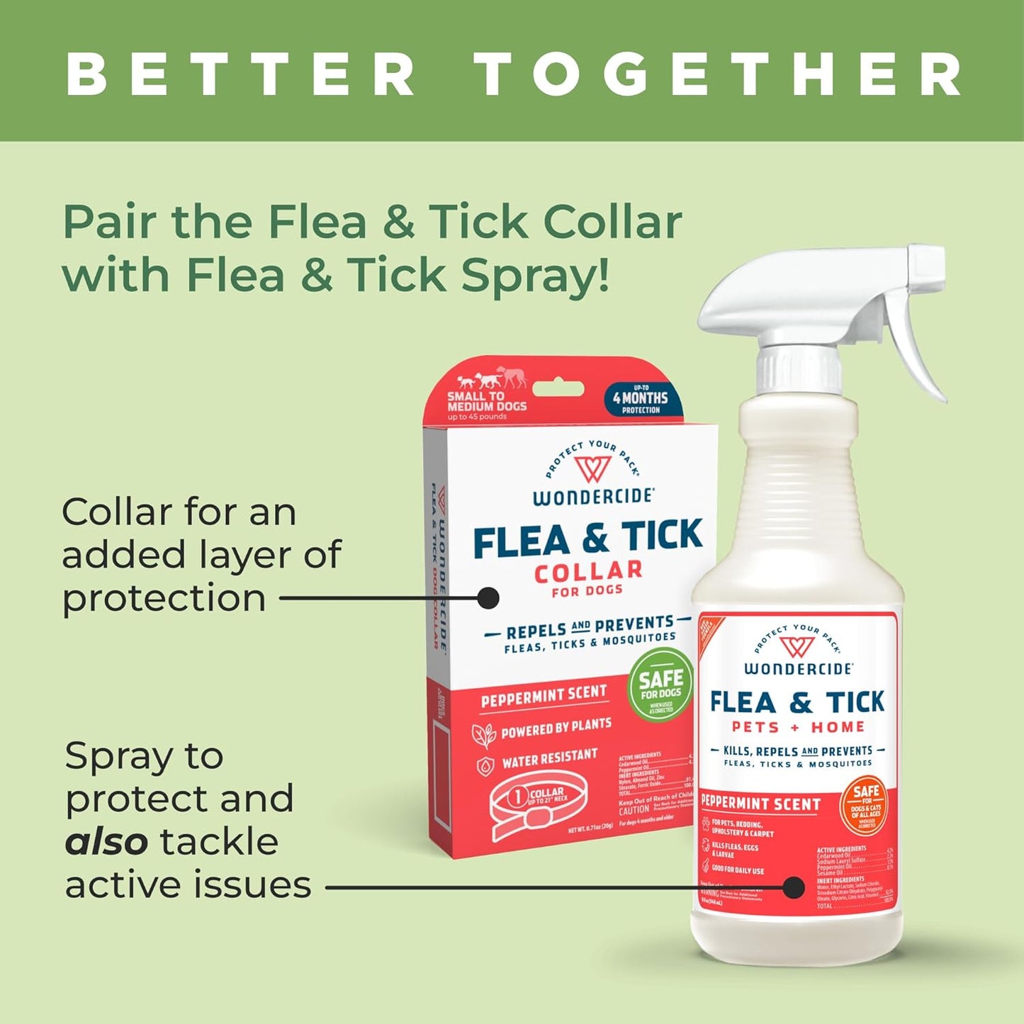 Wondercide Dog Collar - Flea, Tick, and Mosquito Repellent for Dogs - with Natural Essential Oils - Up to 4 Months Protection - Large Visit the Wondercide Store