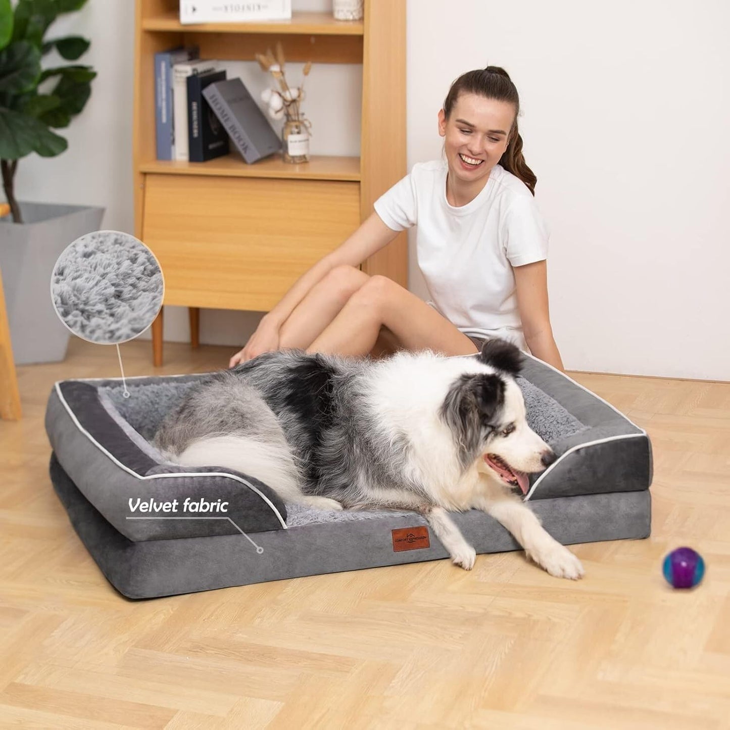 Comfort Expression Waterproof Orthopedic Dog Bed Foam Dog Beds for Extra Large