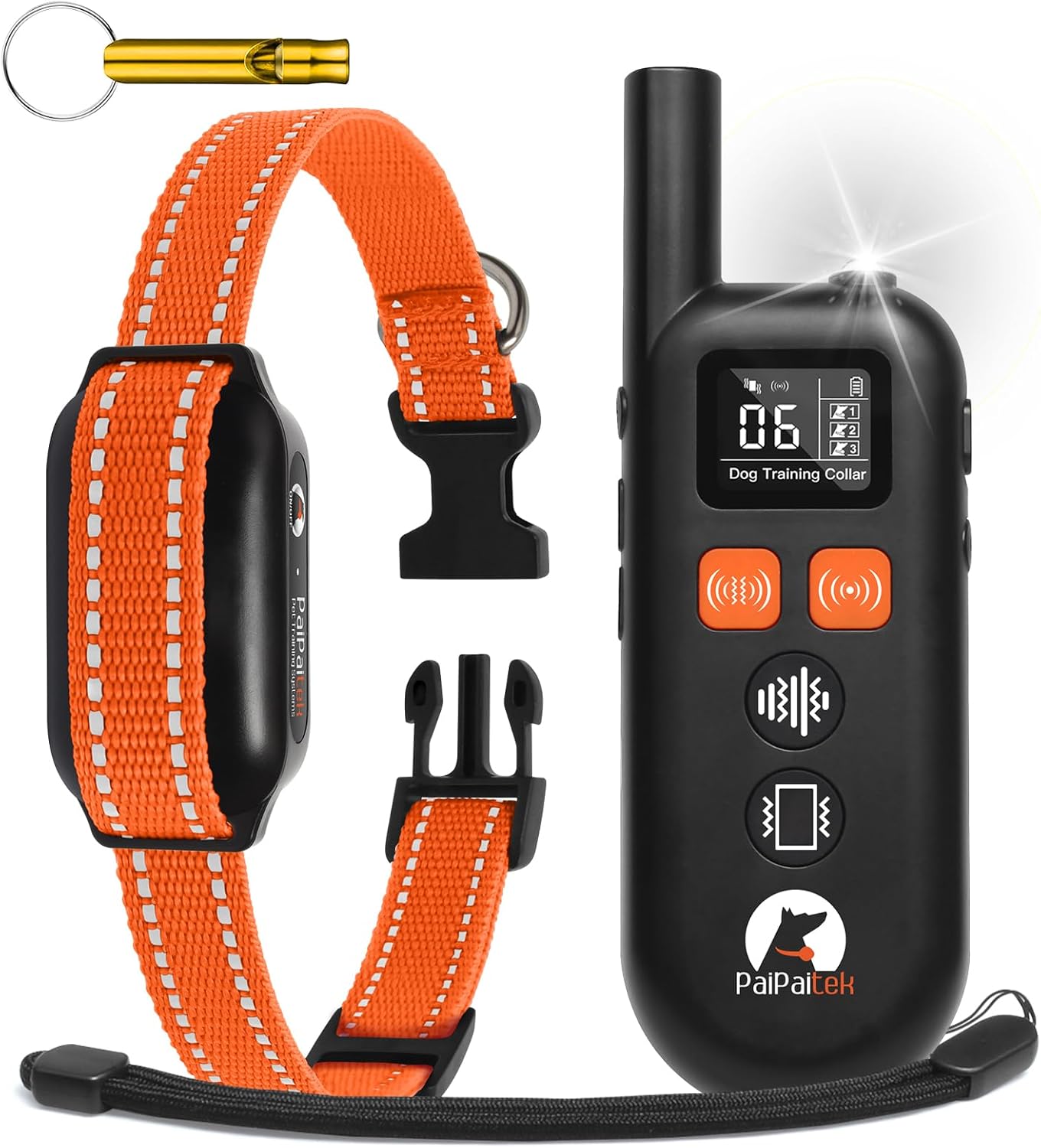 PaiPaitek Vibrating Dog Collar No Shock - 3300ft Dog Training Collar with Remote for 10-120lbs Small Medium Large