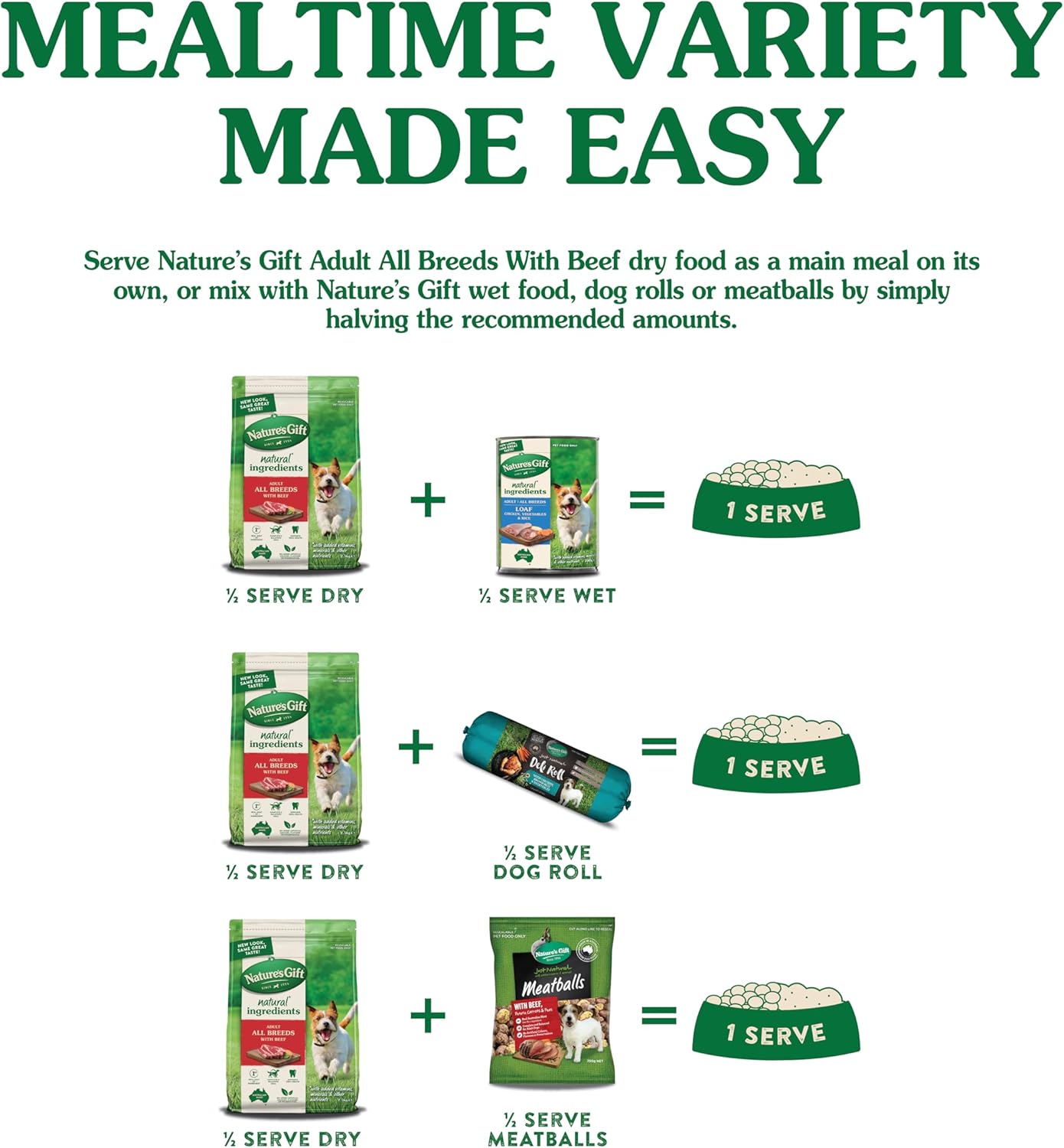 Nature's Gift Adult Dry Dog Food, Beef 2.5kg - 100% Complete & Balanced Nutrition, Supports Digestion, Immunity & Skin Health