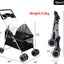 PaWz 4 Wheels Foldable Pet Stroller Dog Cat Travel Carrier Large Black