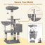 Heybly 110cm Cat Tree with Toy, Cat Tower for Indoor Cats, Cat Play Tower with Padded Plush Perch, Grey