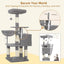 Heybly 110cm Cat Tree with Toy, Cat Tower for Indoor Cats, Cat Play Tower with Padded Plush Perch, Grey