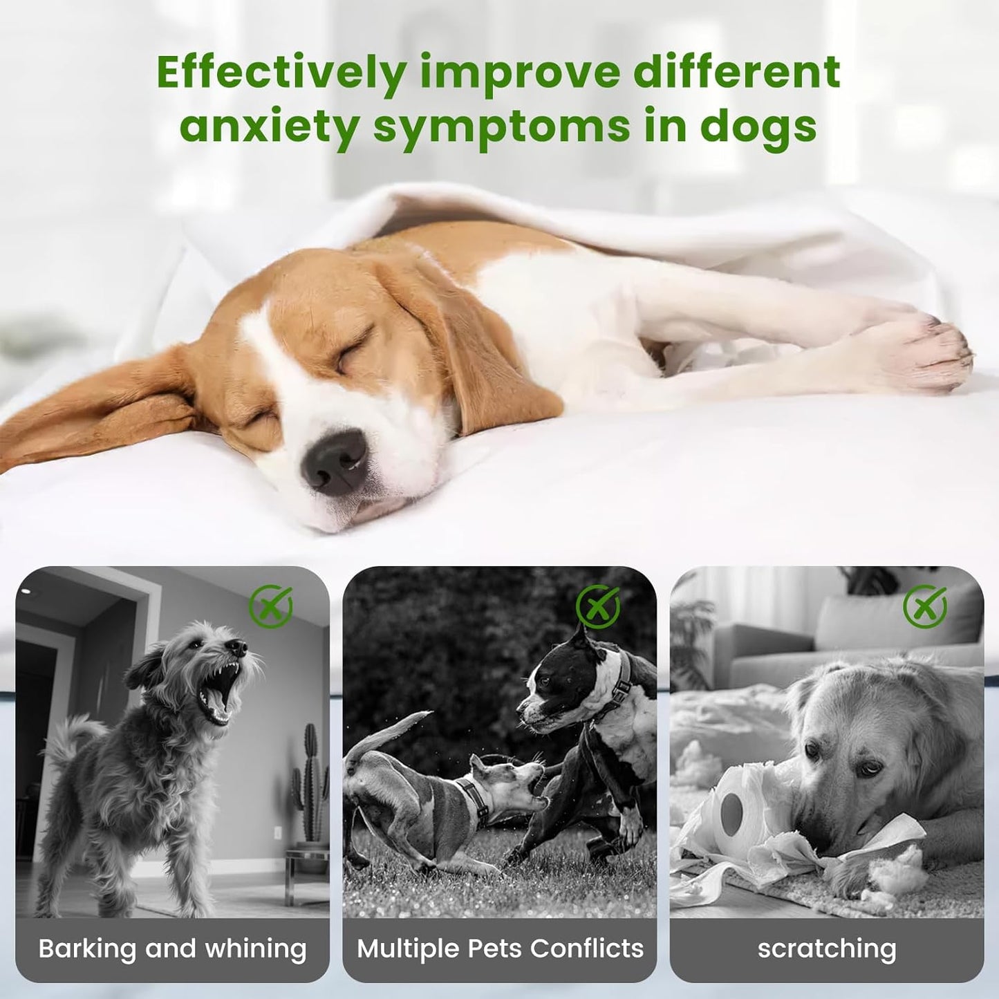 6 Pack Dog Calming Pheromones Diffuser Kit (2 Plug in+6 Pack 48ml Refill)