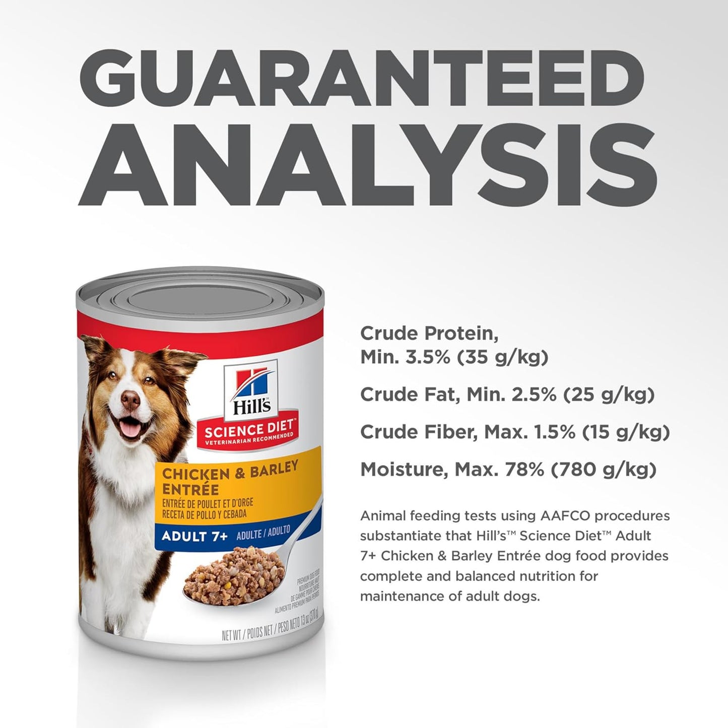 Hill's Science Diet Adult 7+ Senior Wet Dog Food, Chicken & Barley Entrée, 370g, 12 Pack, Canned Dog Food