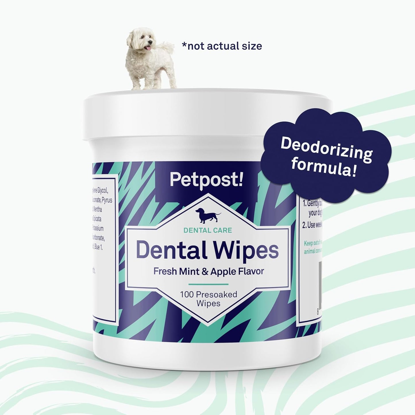 Petpost | Dental Wipes for Dogs - Bad Breath and Tooth Buildup Gone