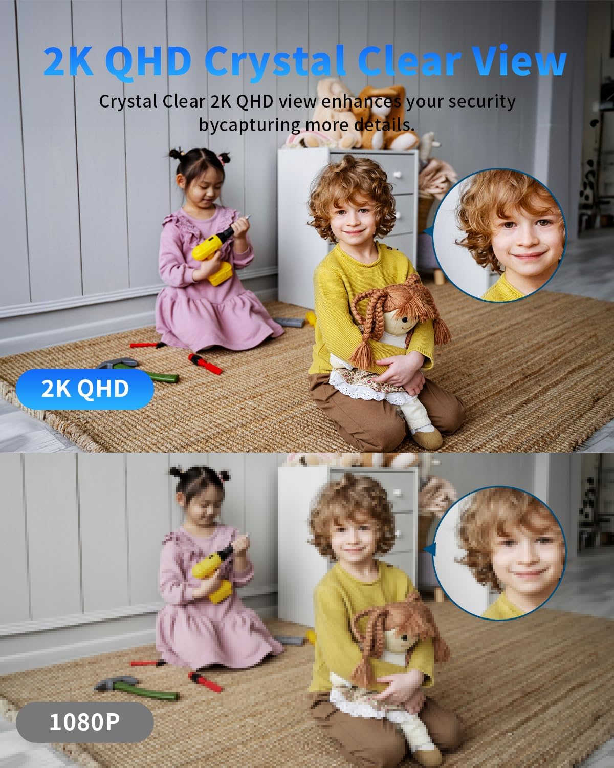 [5G & 2.4G] 2K Indoor Security Cameras for Home Security, AI Voice Change for 2-Way Talk, Motion Detection, Night Vision