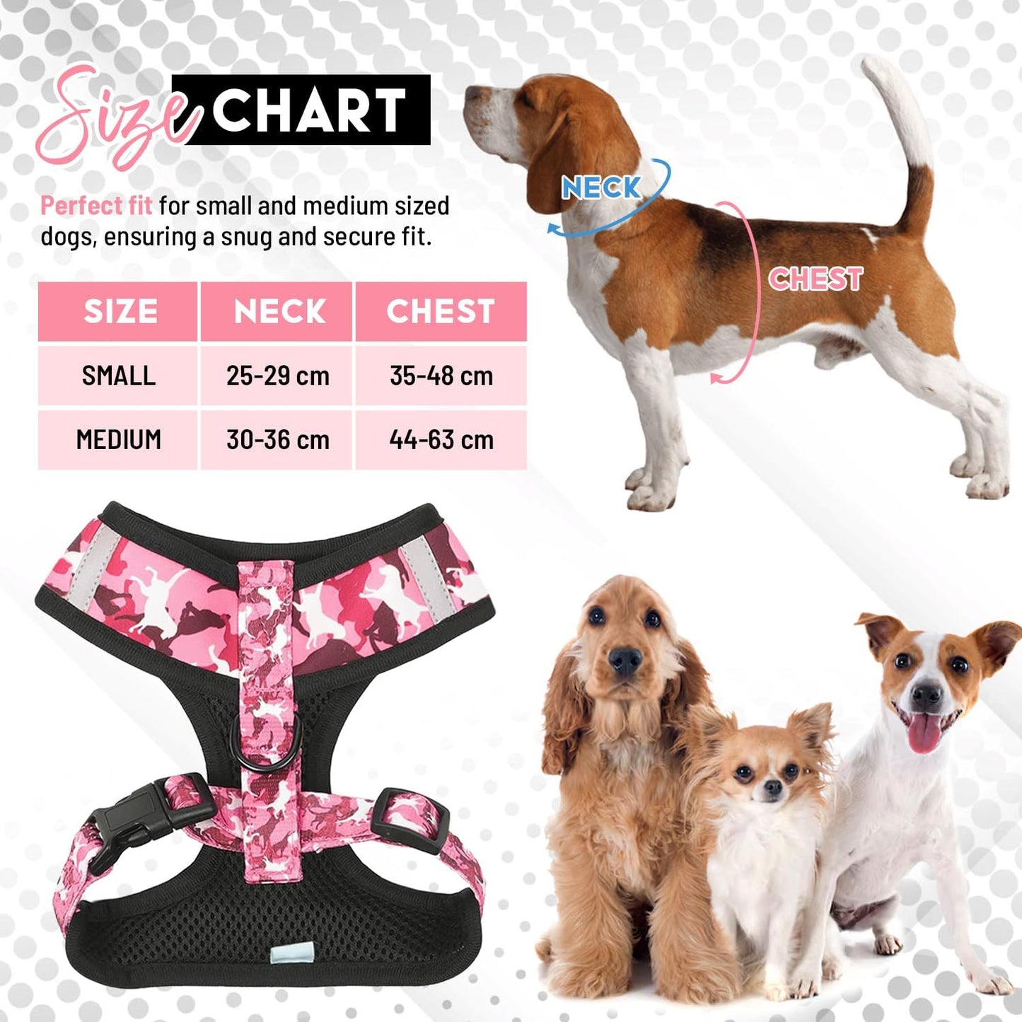 Premium Dog Harness Set with Leash, Collar & Poop Bag Holder - Reflective-small