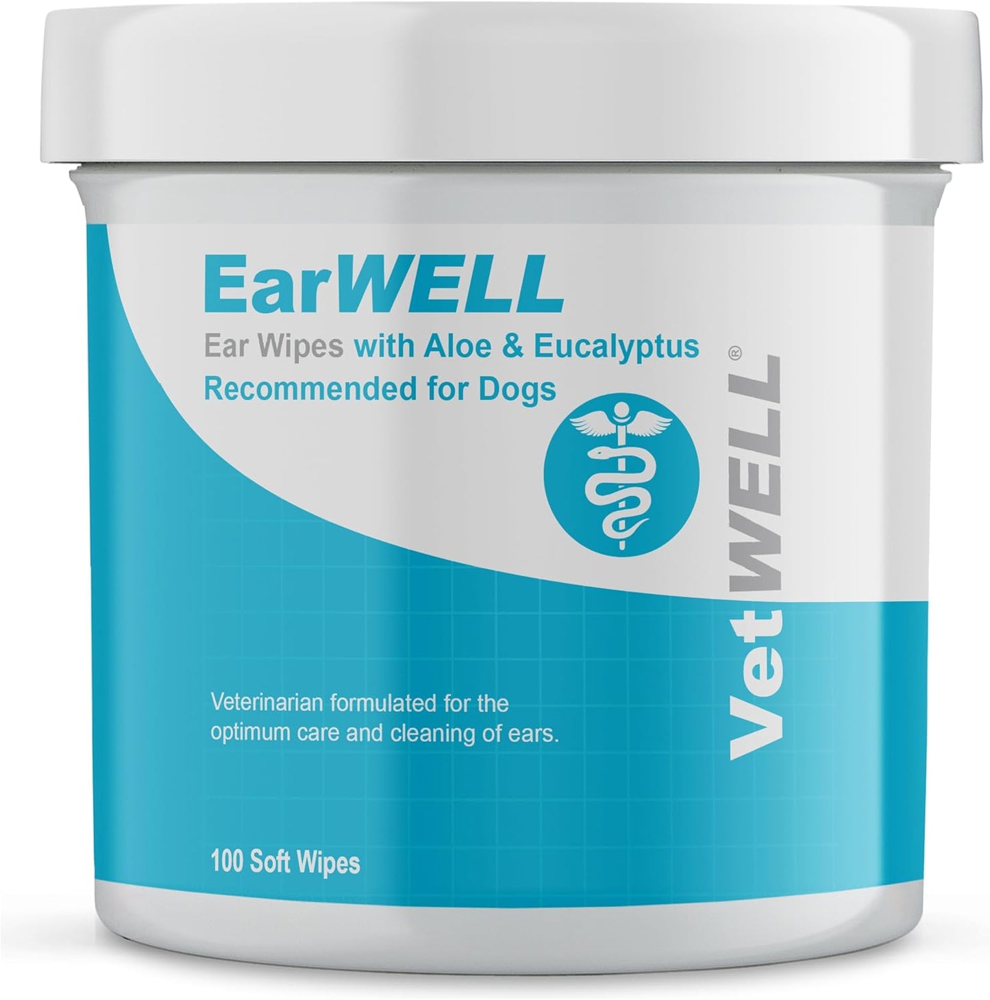 EarWELL by VetWELL Dog Ear Wipes - Otic Cleaning Wipes for Infections - 100 Count