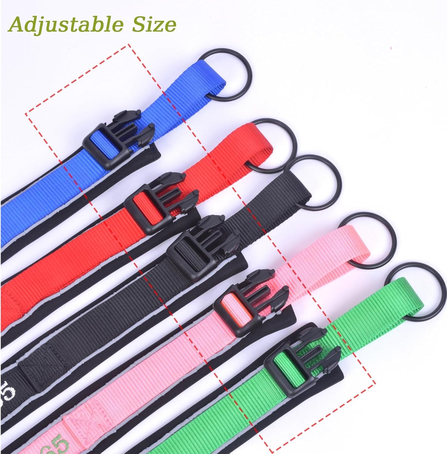 Adjustable Reflective Personalised Thick Dog Collar 1.6 Inch 4 CM Wide with Quick Release - Small Medium Large Dogs