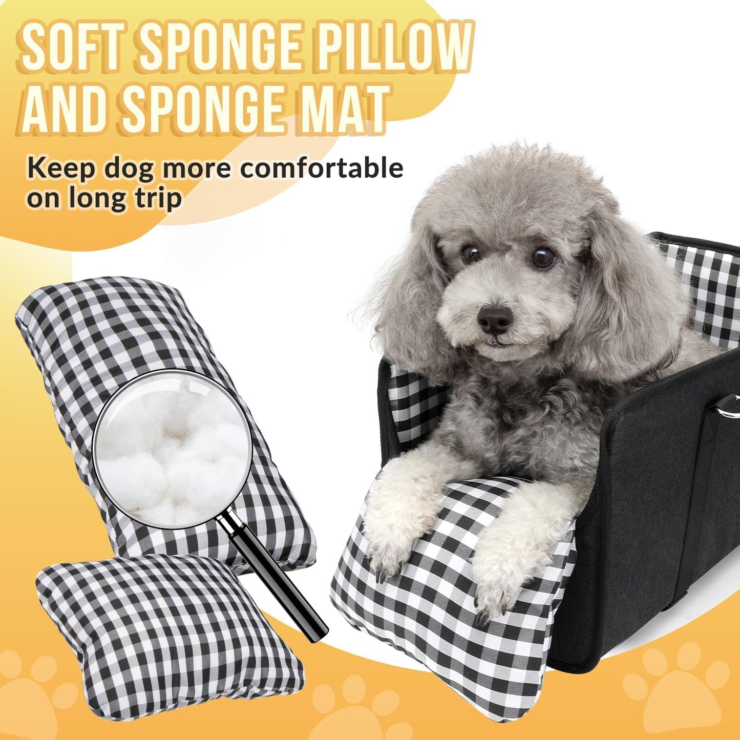 SlowTon Console Dog Car Seat, Pet Booster Seat