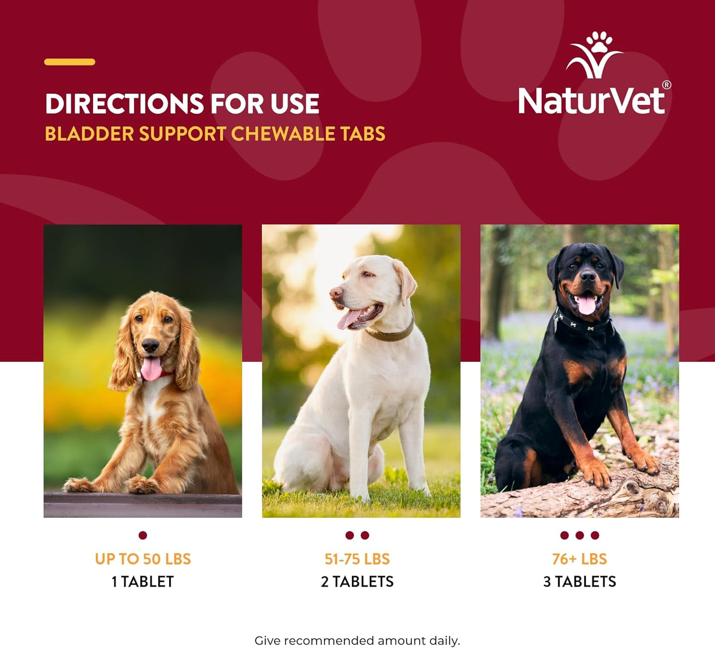 NaturVet Senior Dog Bladder Support Tablets, 60 Pills