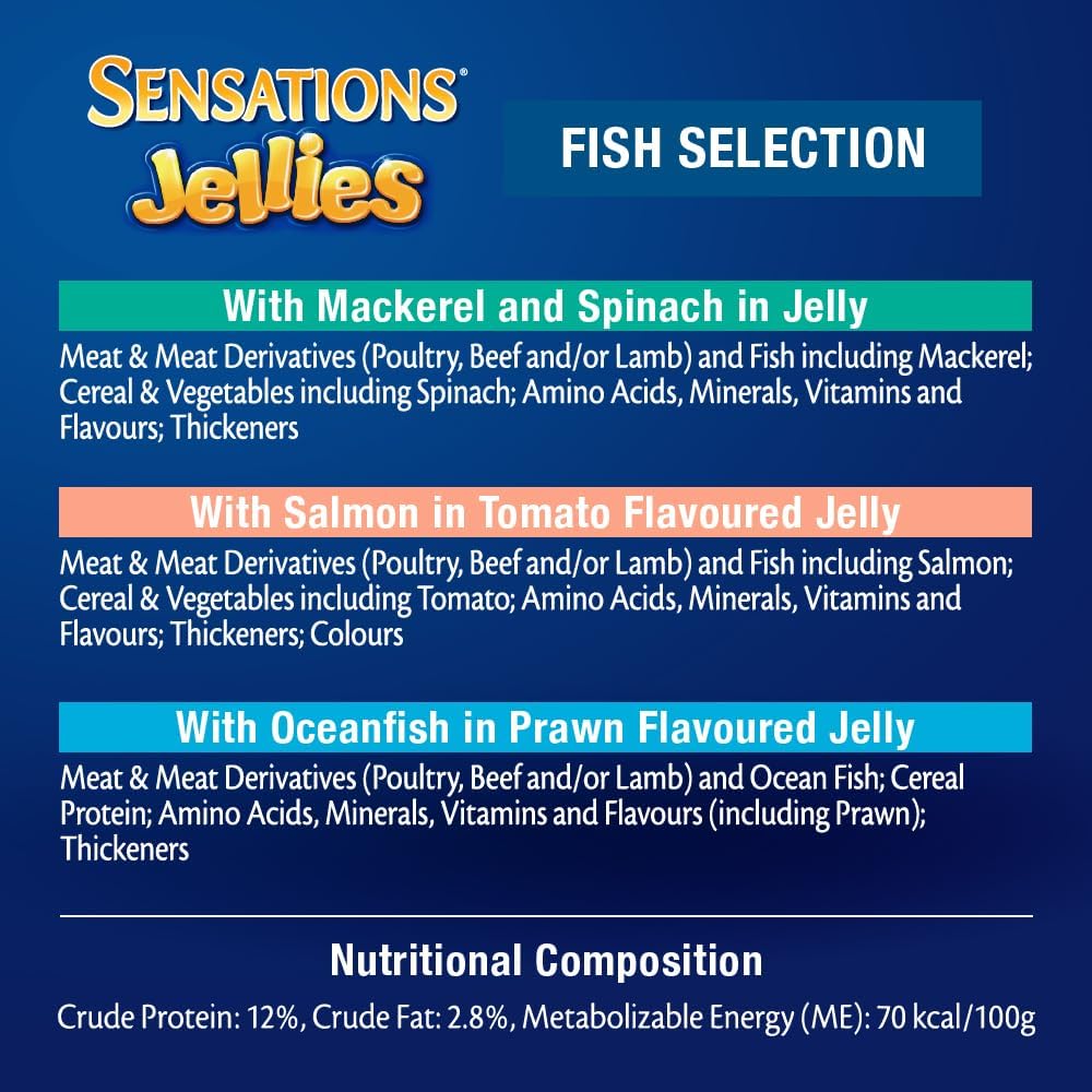 FELIX Adult Sensations Jellies Fish Selection Wet Cat Food 24x85g