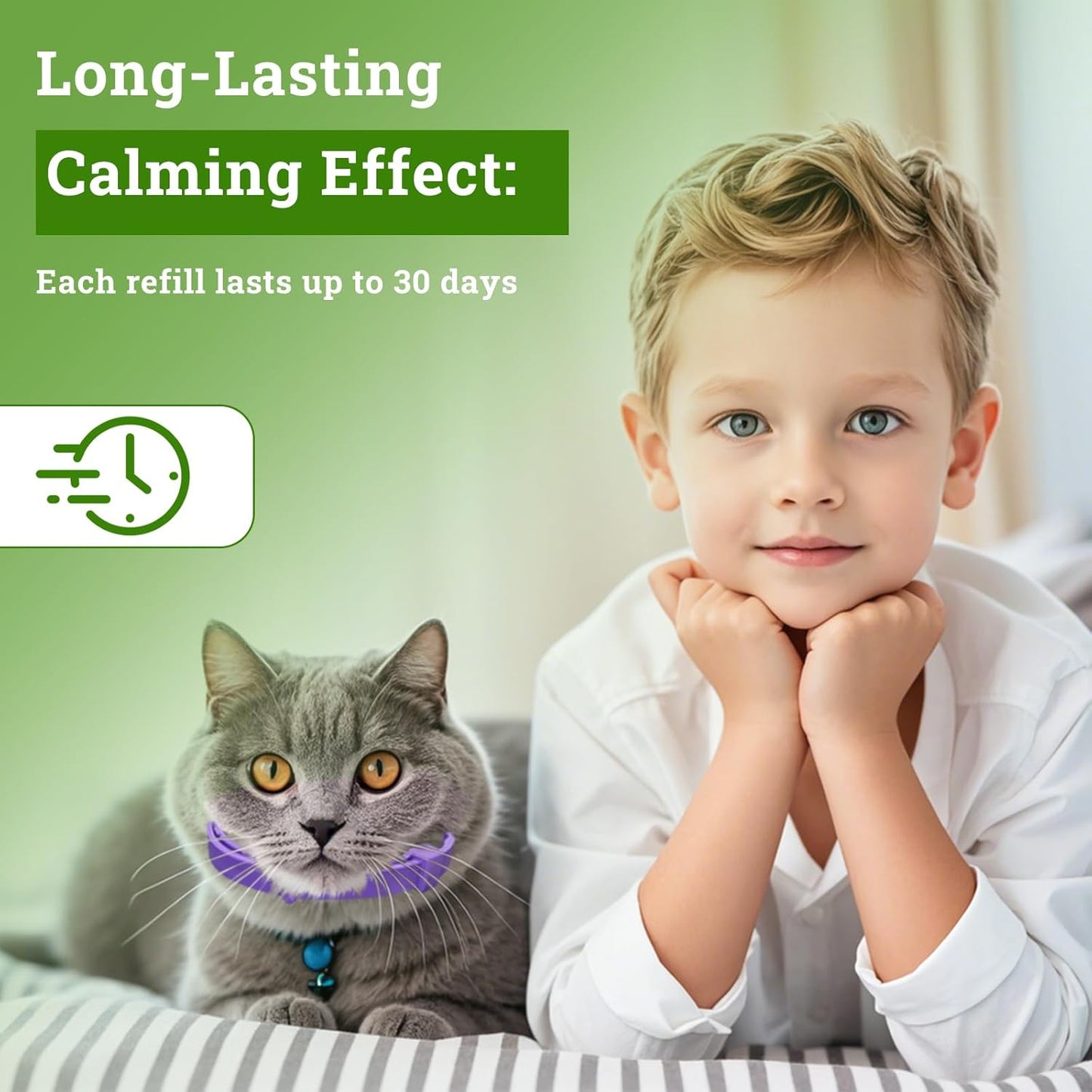 Cat Calming Diffuser Plug in Kit - 6 Pack Pheromone Diffuser for Anxious Cats, Anti-Stress & Comforting Solution with 2 Diffusers & 6 Refills +2pcs Calming Collar
