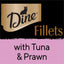 DINE Filets Wet Cat Food with Tuna & Prawn 16 x 60g Trays