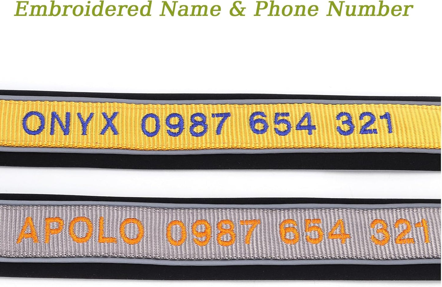Adjustable Reflective Personalised Thick Dog Collar 1.6 Inch 4 CM Wide with Quick Release - Small Medium Large Dogs