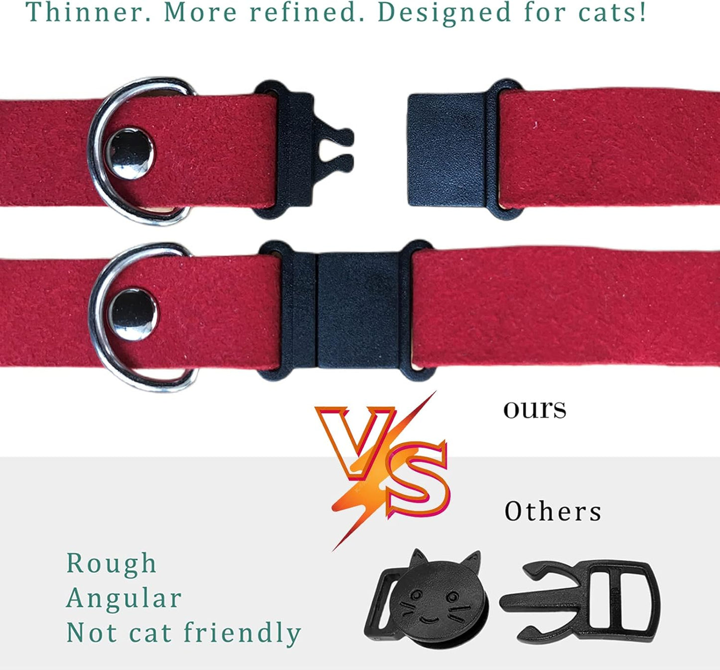 Yonsbox Personalized Anti Strangulation Kitten Cat Collars with Bell Breakaway