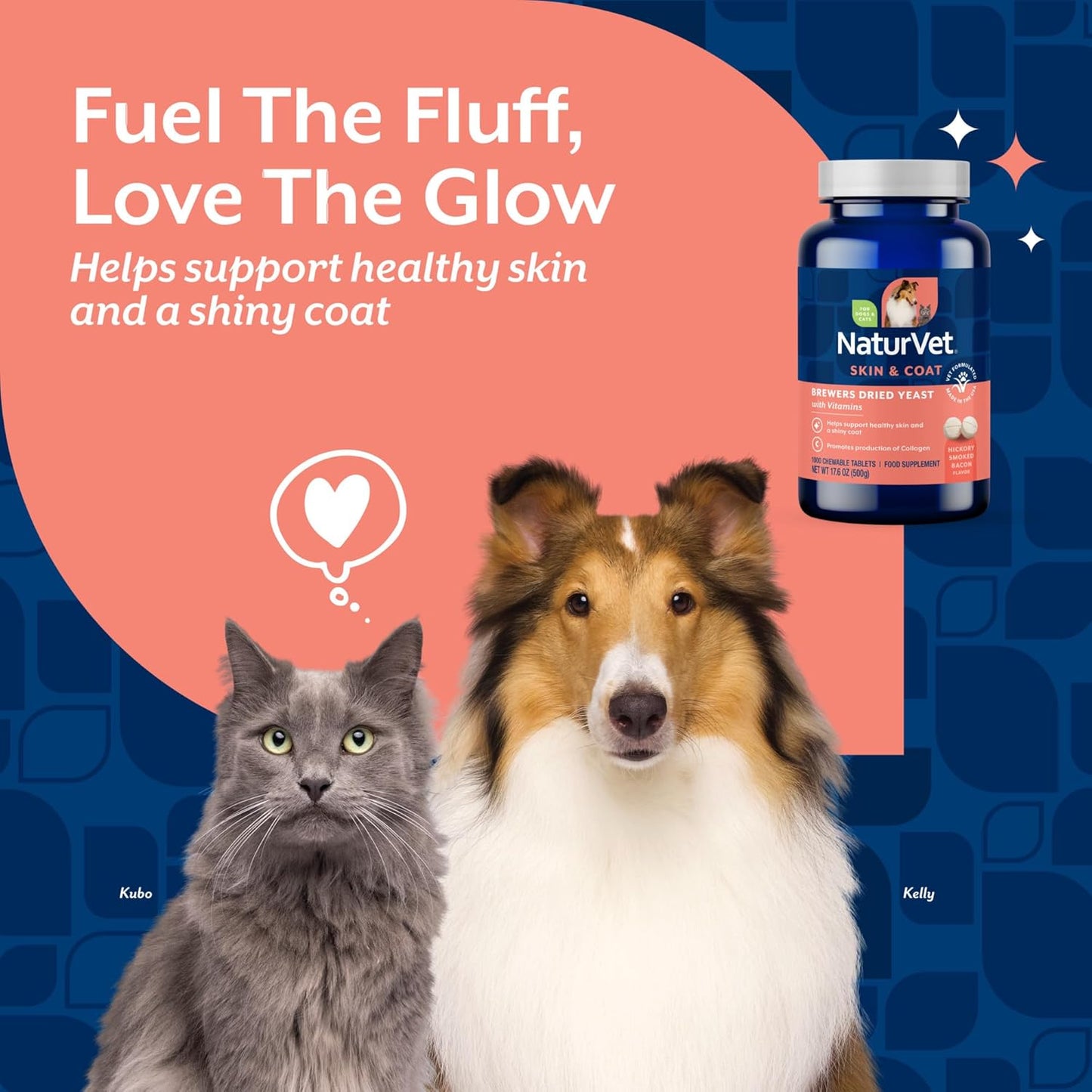 NaturVet Brewer's Dried Yeast Formula with Garlic Flavoring Plus Vitamins for Dogs and Cats, 1000 ct