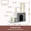 Heybly Cat Scratching Post, Pet Steps for Indoor Cats and Dogs, HSP002SWWH |Light Gray & White
