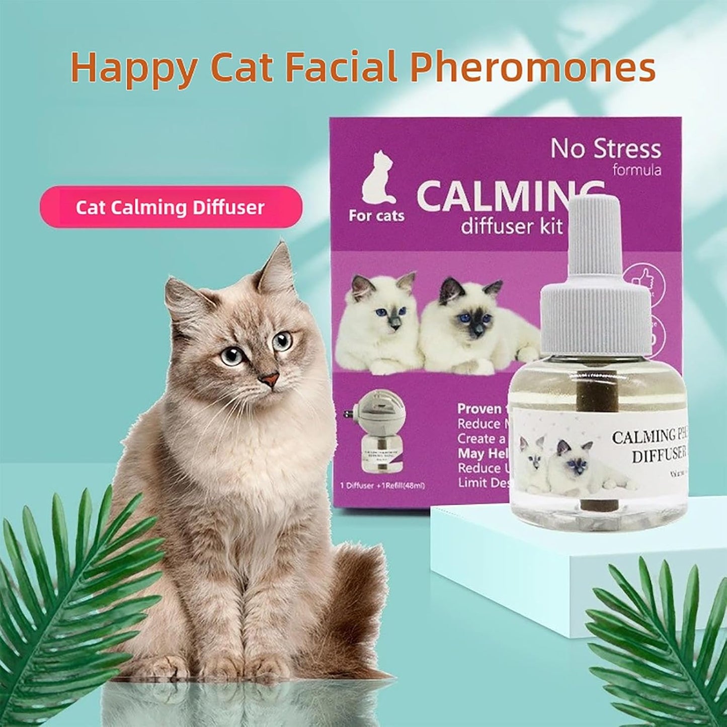 TherapetMD Cat Diffuser, Cats Pheromone Refill, Spray Pheromones to Relieve Anxiety and Prevent Stress(3 Pack)
