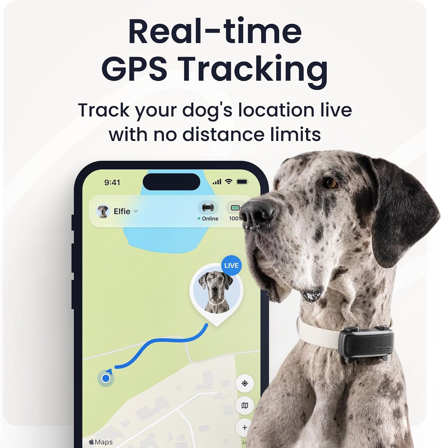 Tractive XL Smart Dog Tracker | 2026 Edition | Real-Time GPS Tracking | Escape & Health Alerts | Vitals Monitoring | Long Battery Life (Black)