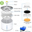 Wonder Creature Cat Water Fountain with Stainless Steel Lid, 2.4L/81oz Automatic Cat Fountain with LED Light and Water Level Window for Cats and Dogs