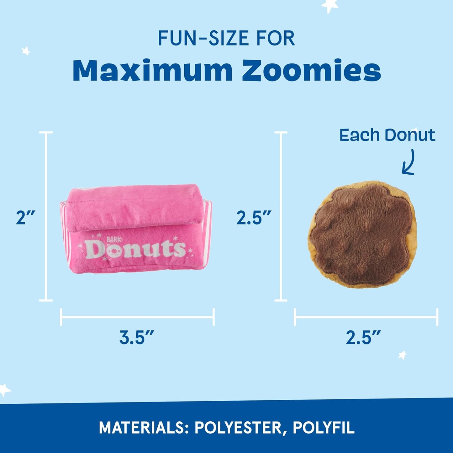 Barkbox Barker’s Dozen Donuts Plush 4-in-1 Dog Toy – Squeaky, Crinkly Donut Box & Plush Donuts for Medium & Large Dogs